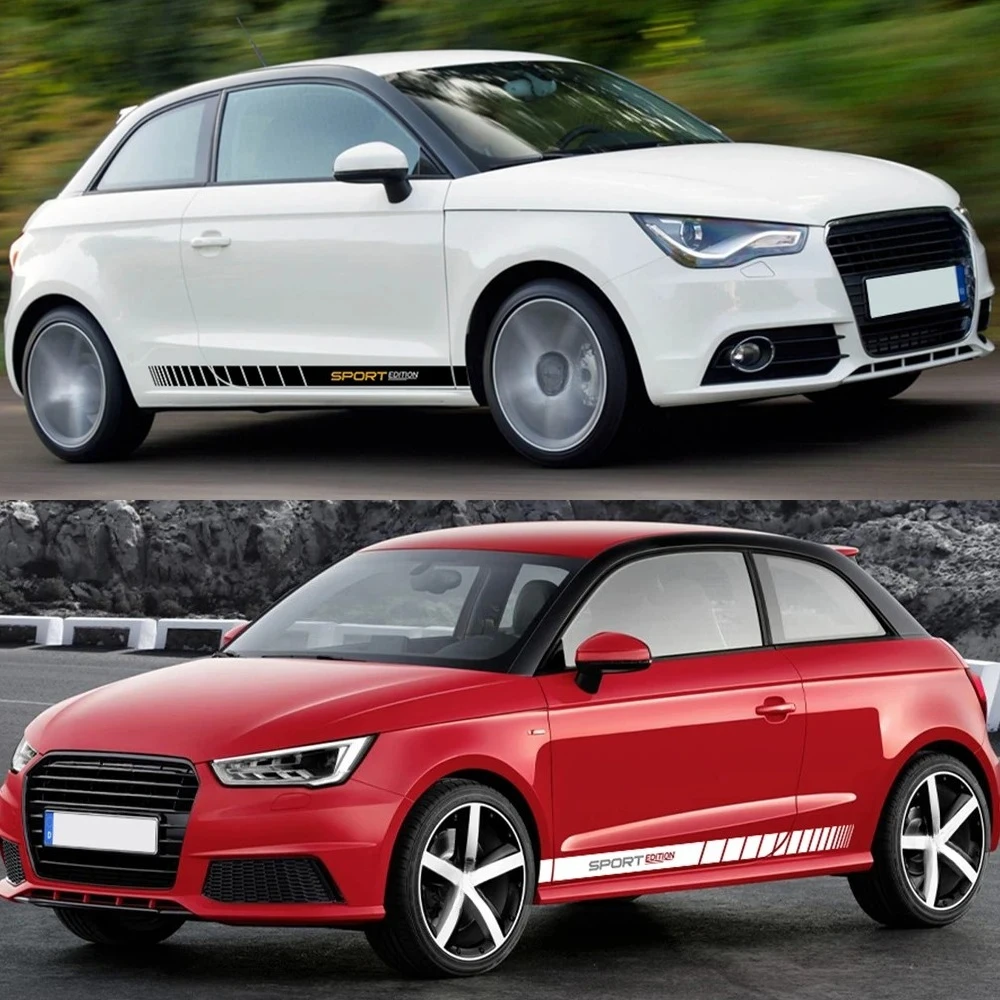 

For Audi A1 8X GB 8XF 8XA GBA Ego Plus E-Tron Urban Car Side Skirt Vinyl Decal Racing Stripes Sticker Graphics Door Decoration