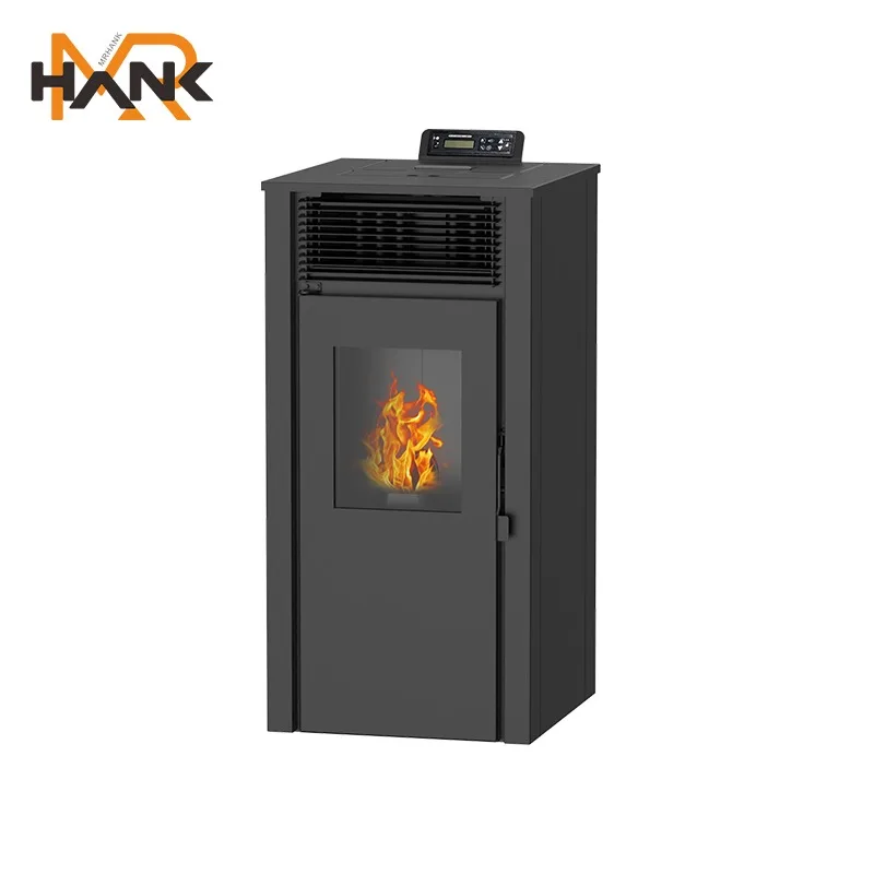 12KW Modern Automatic Pellet Heater Stove Steel Iron Fireplace With Remote Control For Indoor Heating Living Room Use Wood Fuel