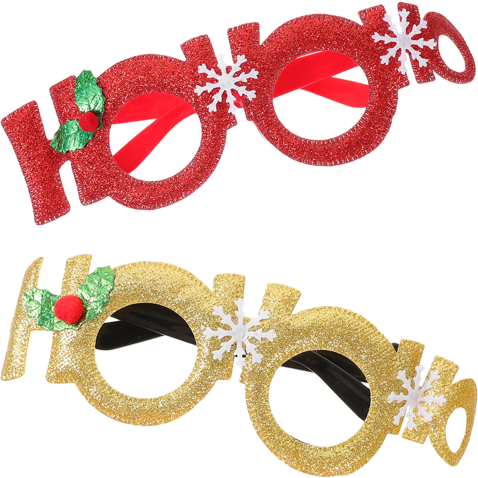 

2Pcs Fun Christmas Glasses Novelty Eyeglasses Frames Party Favor Props Creative Accessories for Holiday Celebrations