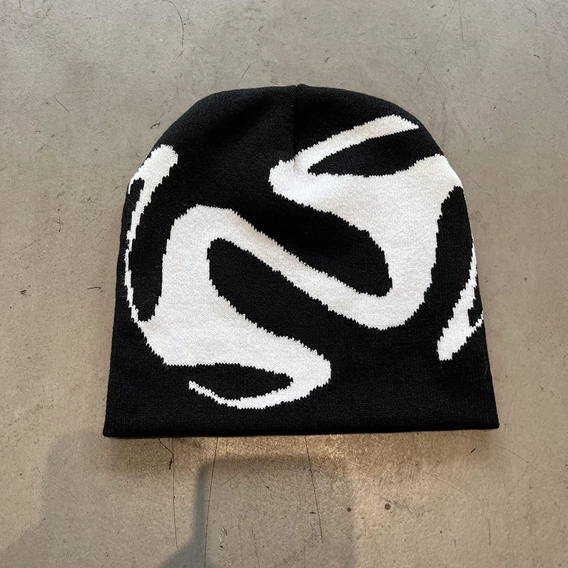 Women Hat Knitting Beanies Goth Tooth Caps Men Y2k Streetwear Winter Fashion Pullover Kpop Harajuku Vintage Warm Hip Hop Unisex image 6