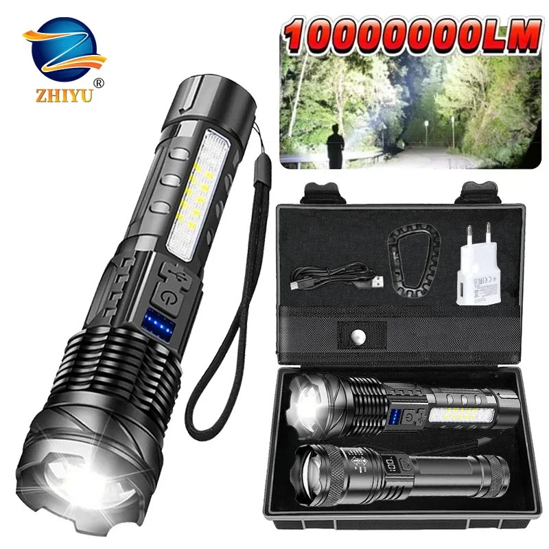 مصابيح كاشفة بلمبات Led P50 قوية 2000LM ضوء تكتيكي فائق السطوع أضواء الطوارئ تلسكوبي ضوء التكبير المدمج في بطارية 18650