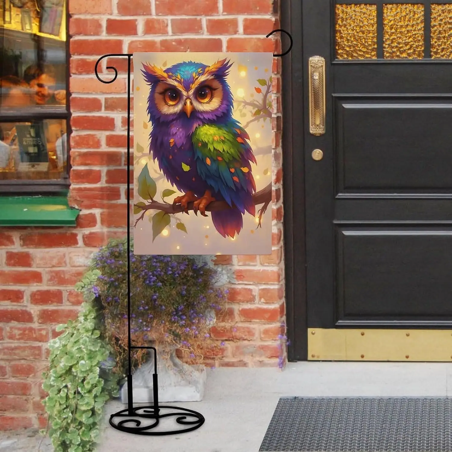 Colorful Owl Garden Flag 12 X 18 Inch Double Sided Outside Outdoor Decoration MMZ