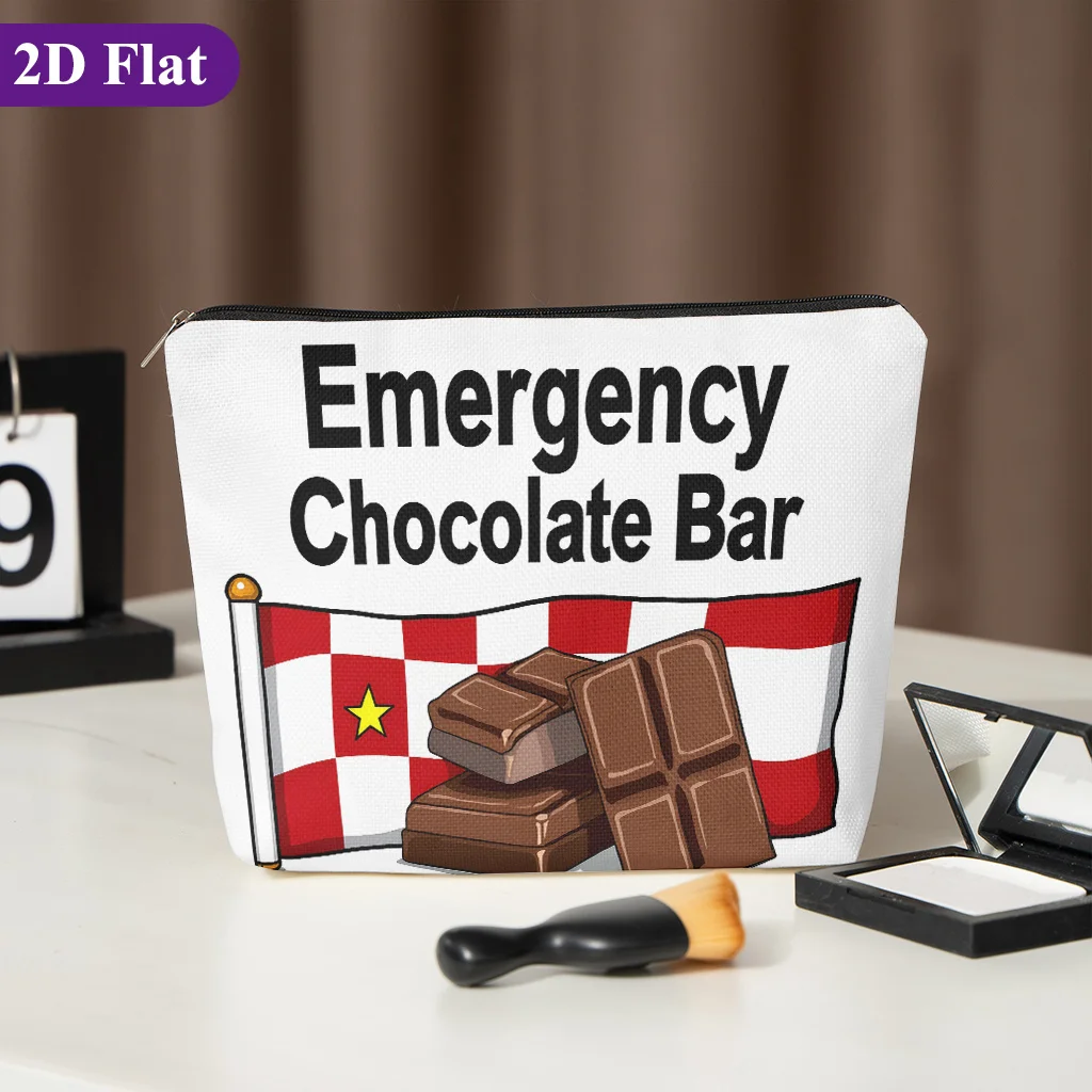 1 Piece Emergency Chocolate Cosmetic Bag - Multifunctional Zipper Bag for Women, Perfect Travel Zipper Storage Bag, Fun Birthday Gift
