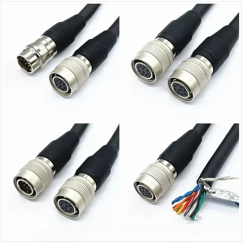 HRS 4 6P 7 10P 12Pin Male Female with 1 Meter Wire Compatible with Hirose Industrial Camera Connector IO Line Power Plug Adapter
