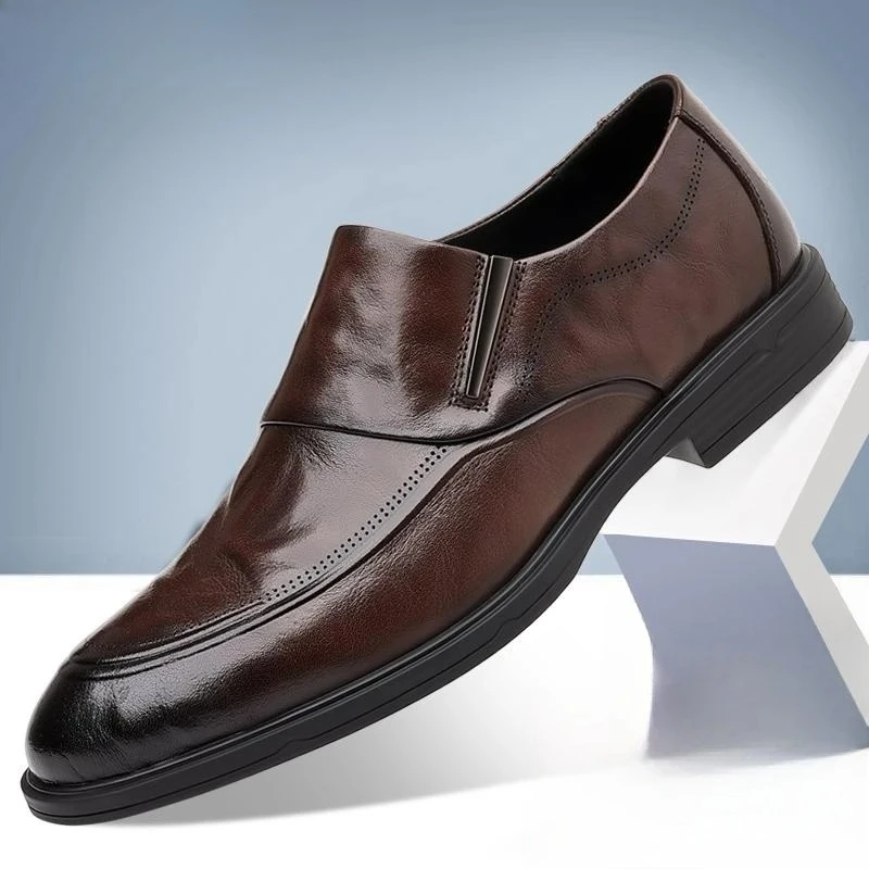 

2026 Business Shoes for Men Formal Loafers Dress Oxfords Men's Wedding Shoes Leather Footwear Elegant Male Flat Zapatillas Male