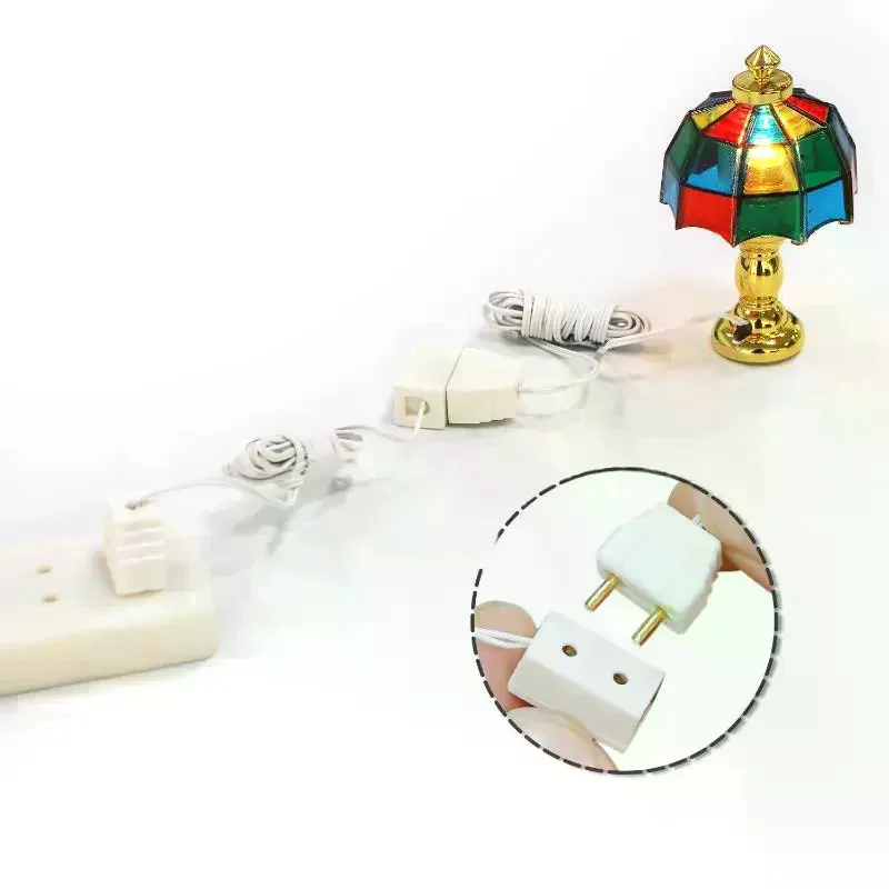 4Pcs 1/12 Dollhouse Decorative Lamp Transformer Socket Connection Line Model Home Appliances Accessories Kid Pretend Play Toys