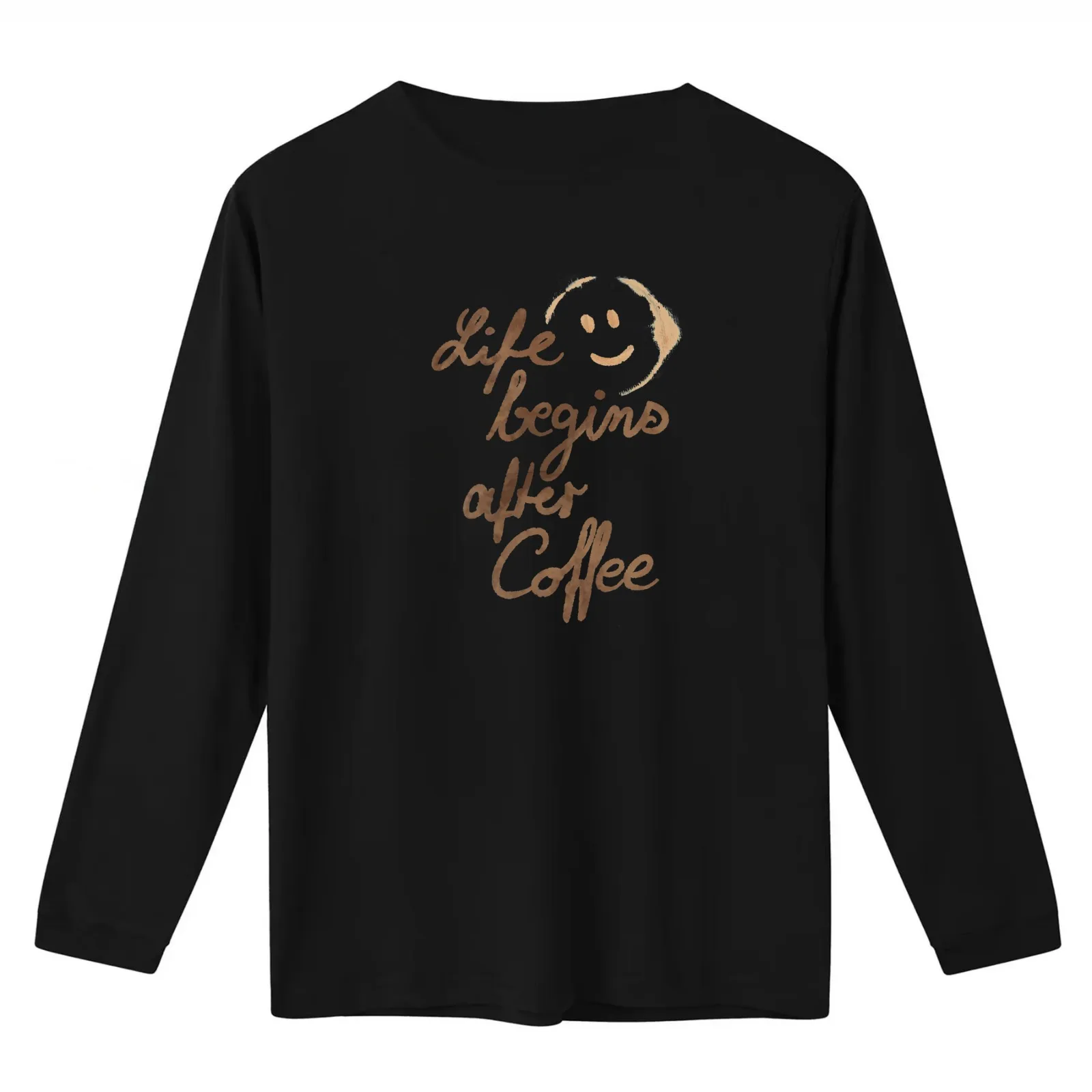 Life begins after Coffee T-Shirt Summer Casual Cotton Tee Oversized Streetwear Tops Vintage Graphic Print Unisex Men Women