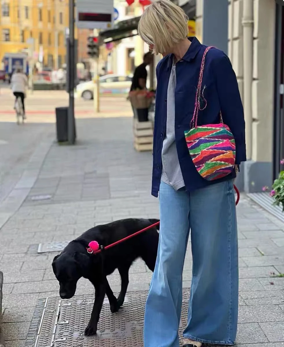 Ecuadorian Handwoven Plant Fiber Beach Bag Unique Vintage Ethnic Style Casual Simple Fashion Unisex Spring Popular Bag