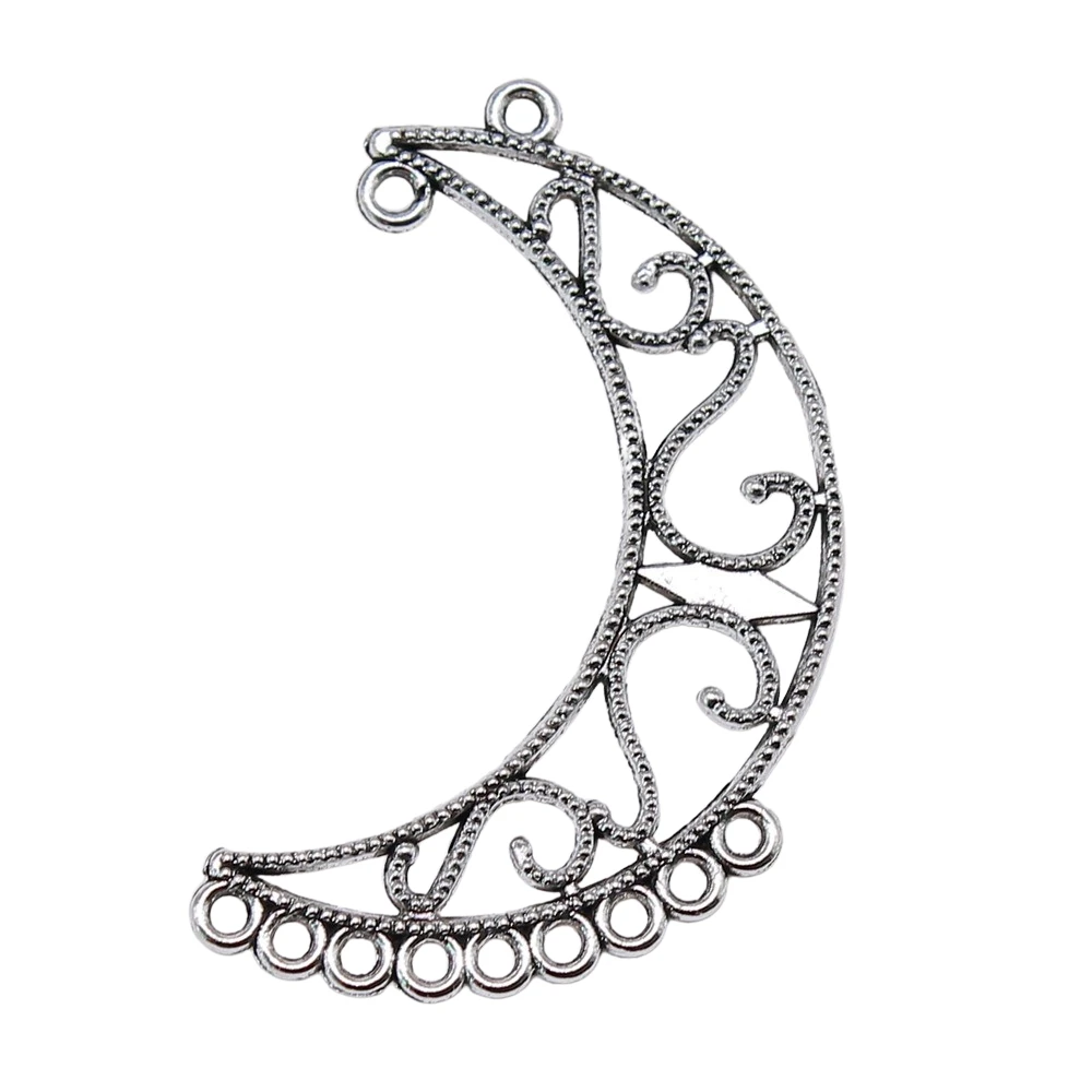 

WYSIWYG 4pcs 45x10mm Filigree Crescent Moon Connectors Charms Jewelry Making For Earring Making