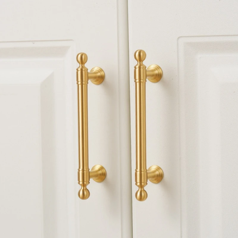 

European Solid Brass Furniture Handles Golden Handles for Wardrobe and Drawer Luxury Kitchen Drawer Cabinet Handles Dresser
