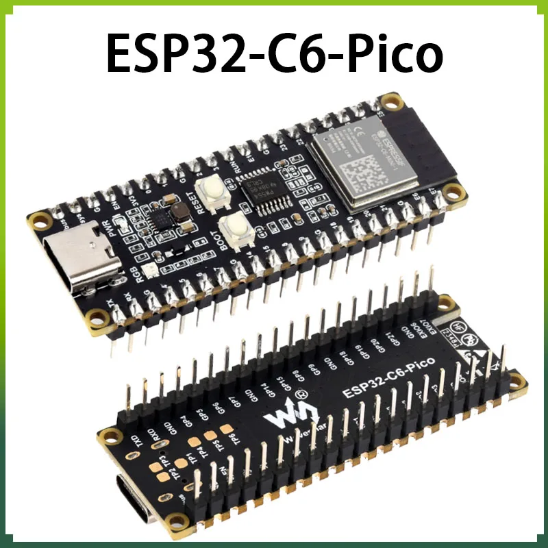 Waveshare ESP32-C6 Microcontroller, WiFi 6 Development Board, 160MHz Single-core Processor, ESP32-C6-MINI-1 Module