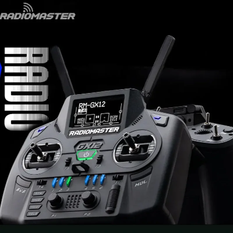 RadioMaster GX12 ELRS Gemini-X FPV Transmitter 2.4G 900M Dual Band CNC Hall Gimbals EdgeTX, Battery Not Included