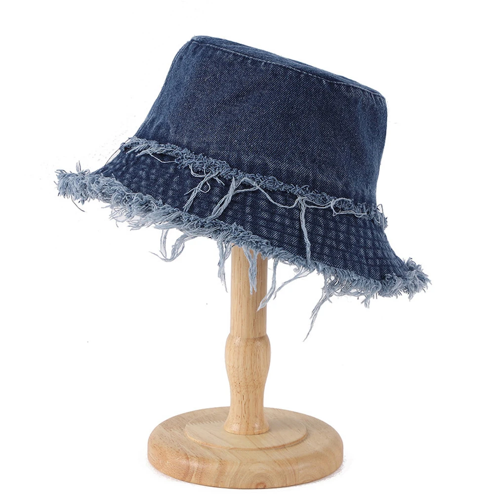 Panama Denim Jeans Hat Women Summer Sunshine Protection Big Brim Cap Accessory For Outdoor Beach Fishing Swimming  Hiking