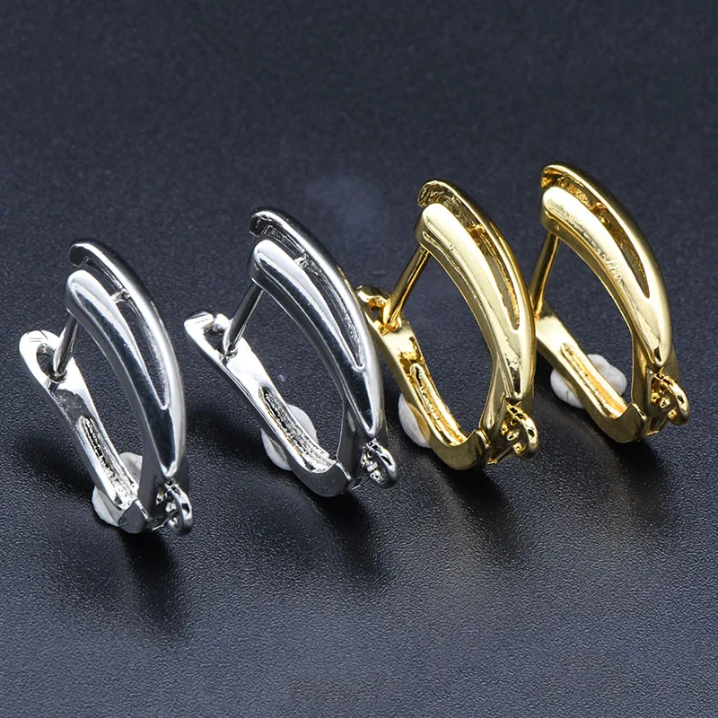 Wholesale Jewelry Making Supplies Silver Gold Plated  Smooth U Shape Ear Hooks for DIY Earring Making