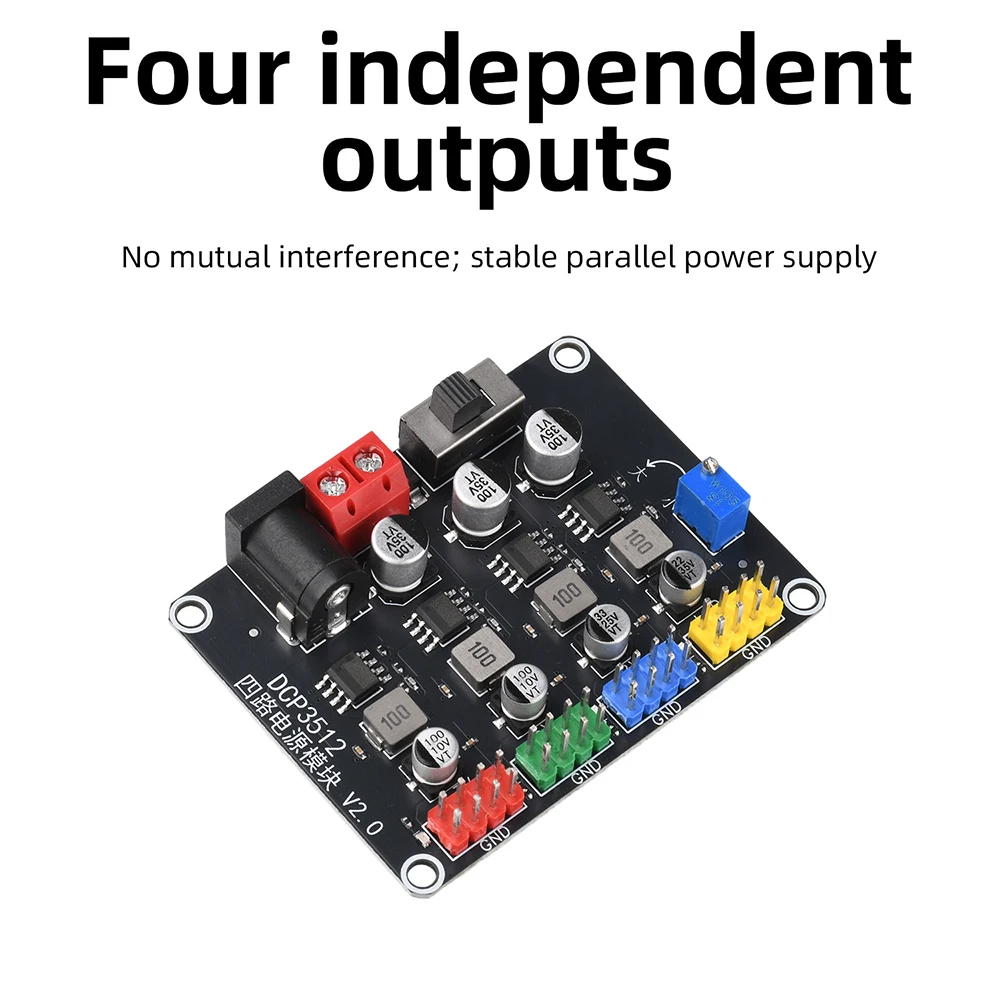 DCP3512 DC-DC Step Down Module 6V-30V To 0.9V-29.6V Four Channel Adjustable Voltage Power Converter Module