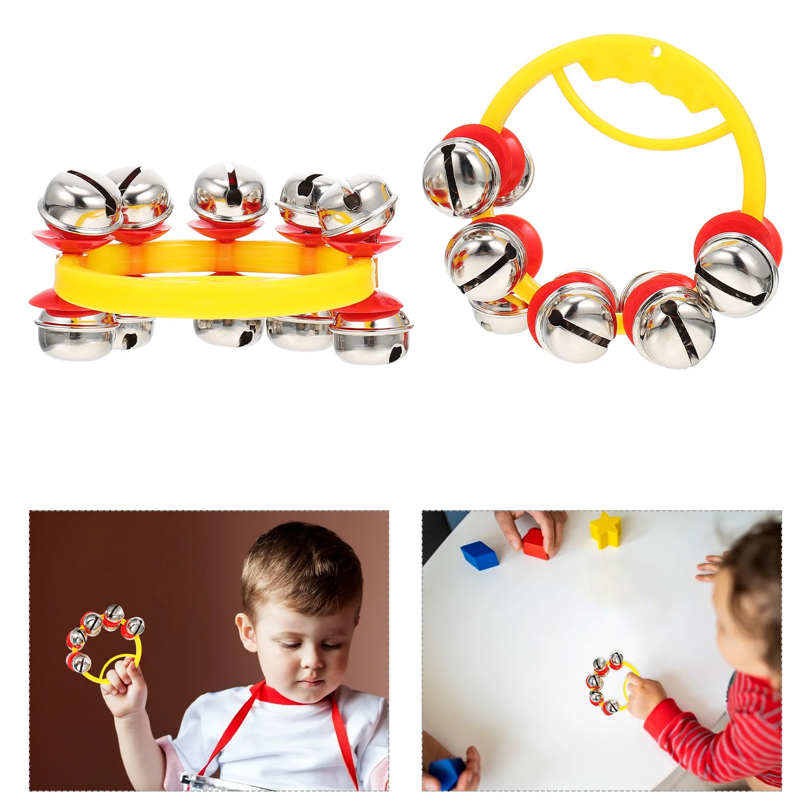 2pcs Handbell Wristband For Kids Durable Rattle Bracelet Bright Dance Decor Baby Shaker Plastic Bell Infant Rattles