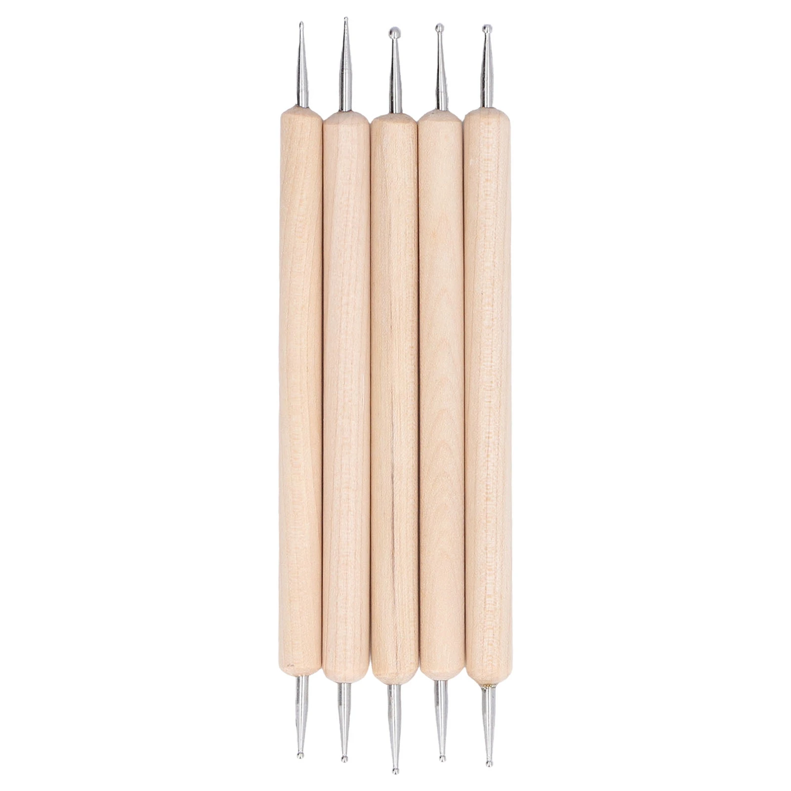5Pcs Double End Tracing Dotting Stylus Beech Stainless Steel Indentation Pens for Painting Engraving