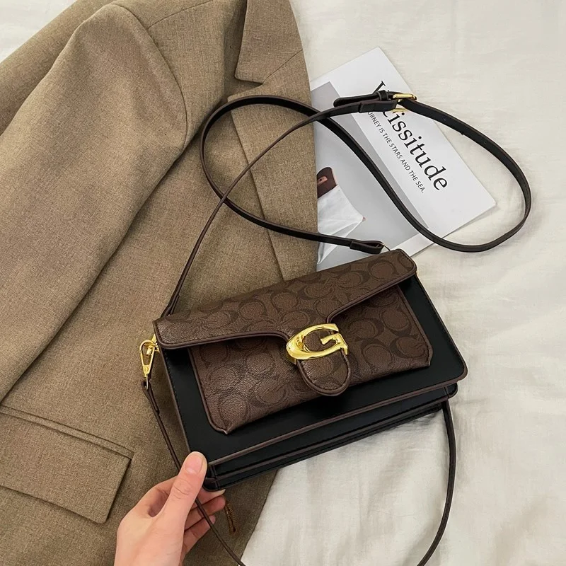 Famous Fashion Style Crossbody Bag Vintage Minimalist Leather Purse With Luxury Letter Logo & Large Capacity Tote Design