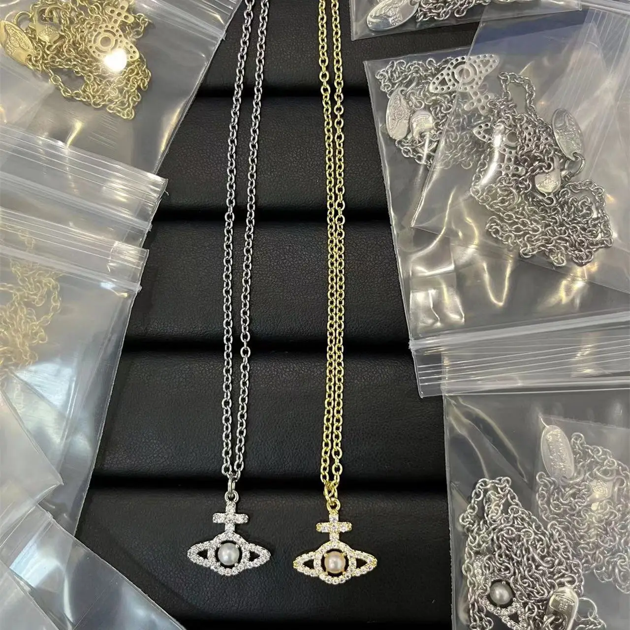 

S925 sterling silver light luxury full diamond small Saturn charm necklace women's elegant and high-end fashion jewelry