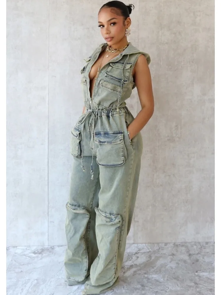 Denim Jumpsuit Women Loose Vintage Preppy Style Overalls Female Fashion Streetwear Chic Girls Popular Harajuku Drop Shipping