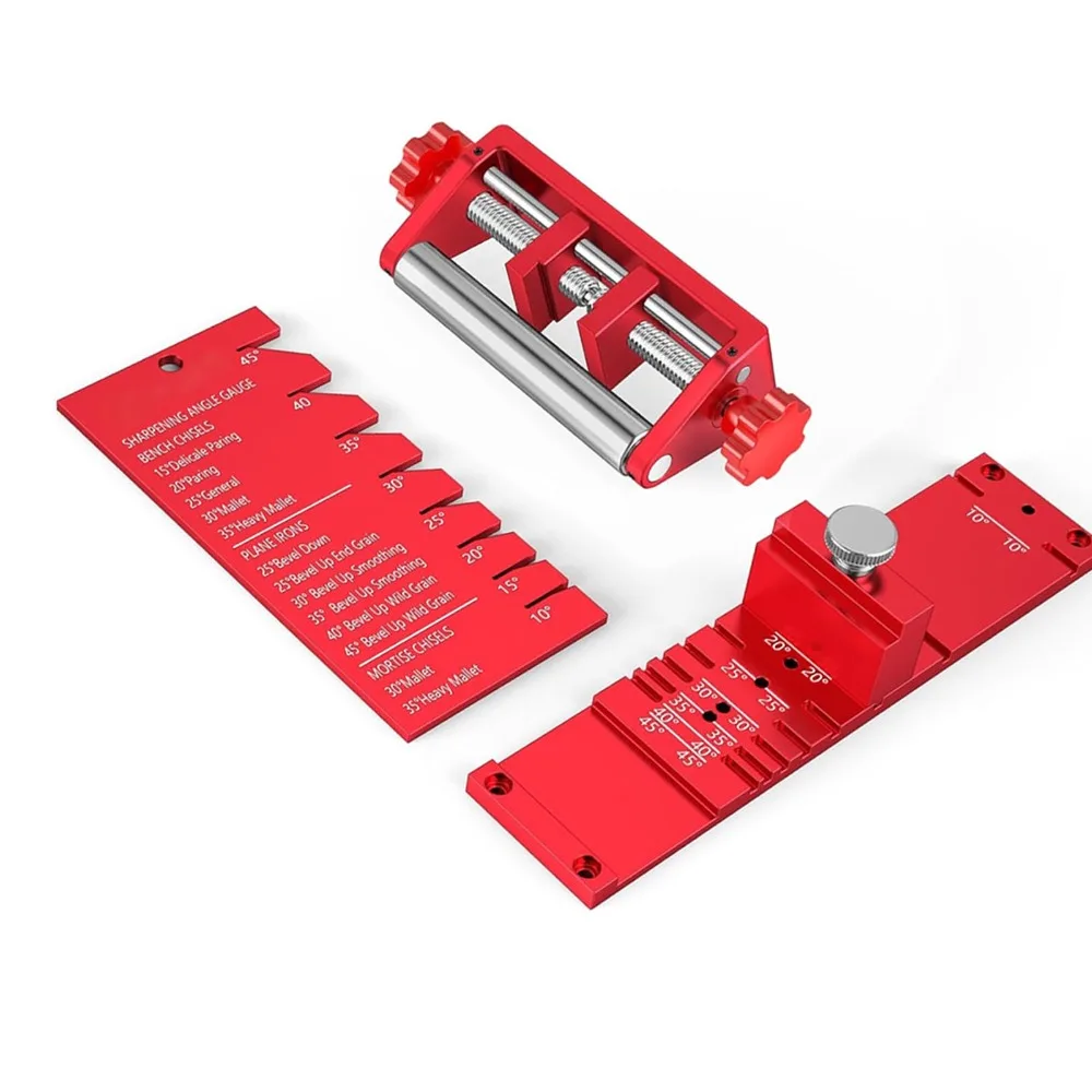 Chisel Sharpening Jig – Aluminum Alloy Honing Guide With 10°–45° Angle Settings, Fits Blades 0.12 To 2.9 Inches
