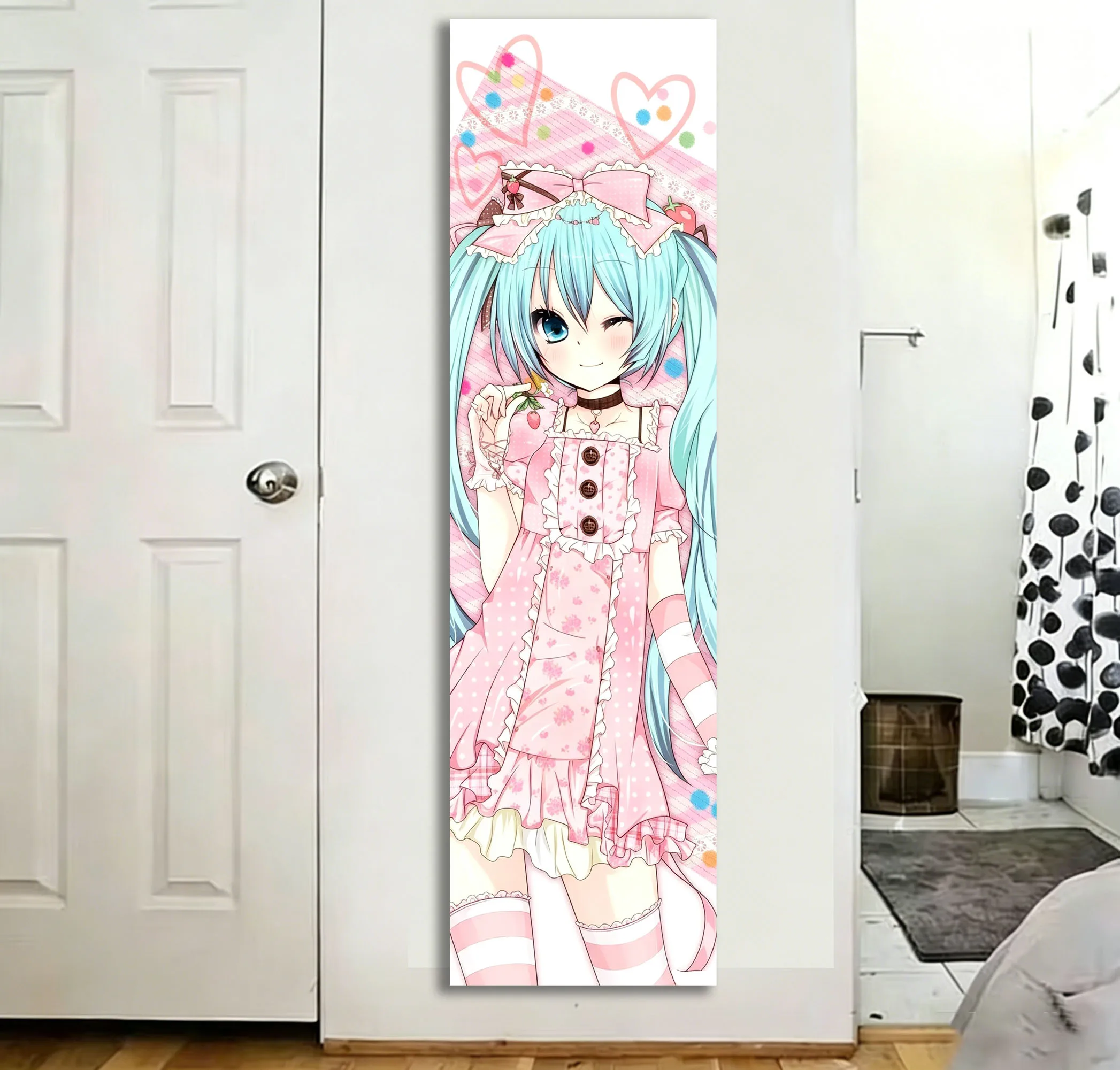 M-Miku Kawaii Tapestry Anime Blue Twintails Girl Large Long Tapestry Suitable For Bedroom Dorm Wall Decor