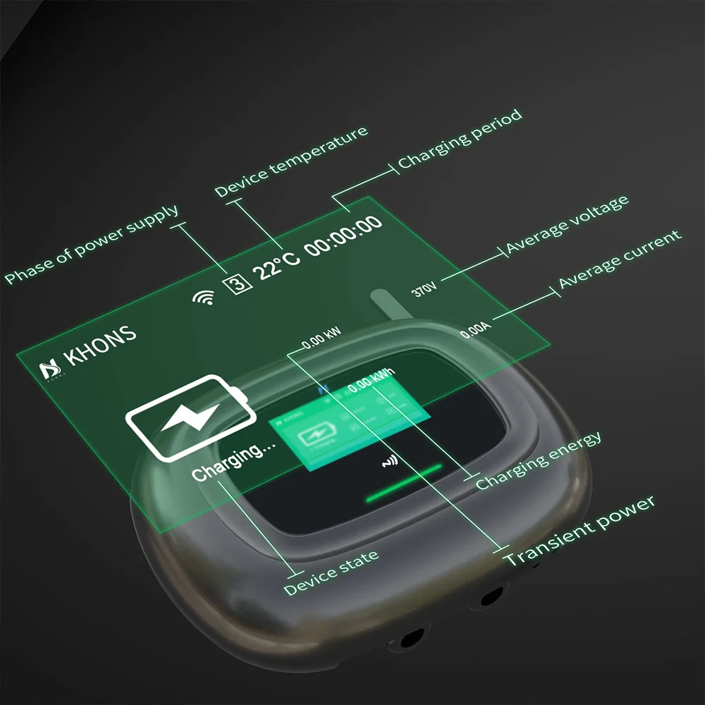 Khons EV wallbox type2 32A elektrický auto nabíječka 7kw elektrický dopravní prostředek nabíjení nádraží EVSE  5M kabel pro BYD tesla