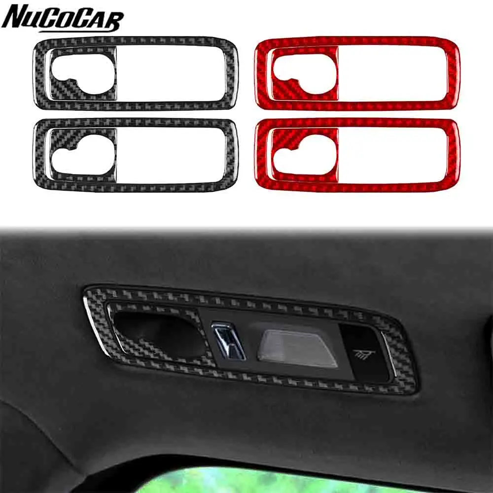 For Porsche Cayenne 958 92A 2011-2017 Carbon Fiber Rear Roof Reading Light Panel Set Car Accessories inside Decorative Stickers