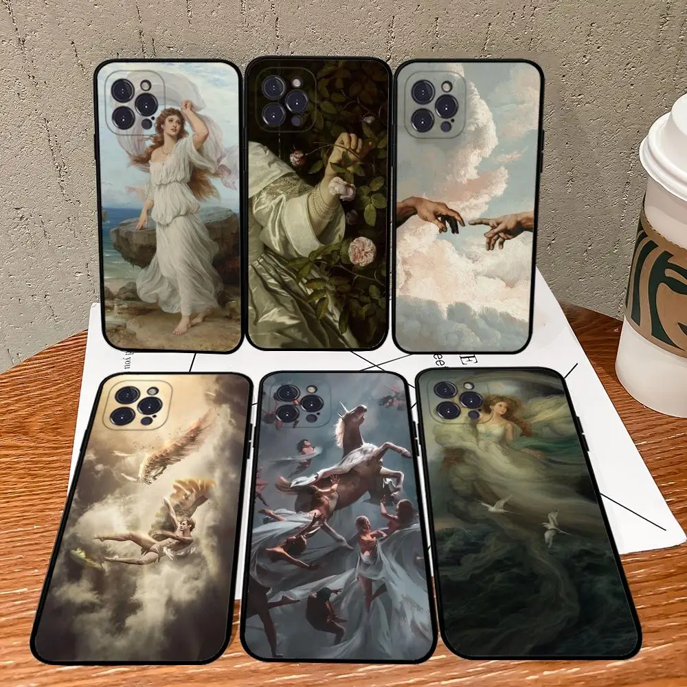 Renaissance art Painting Phone Case For iPhone 15 14 11 12 13 Mini Pro XS Max Cover 6 7 8 Plus X XR SE 2020 Funda Shell