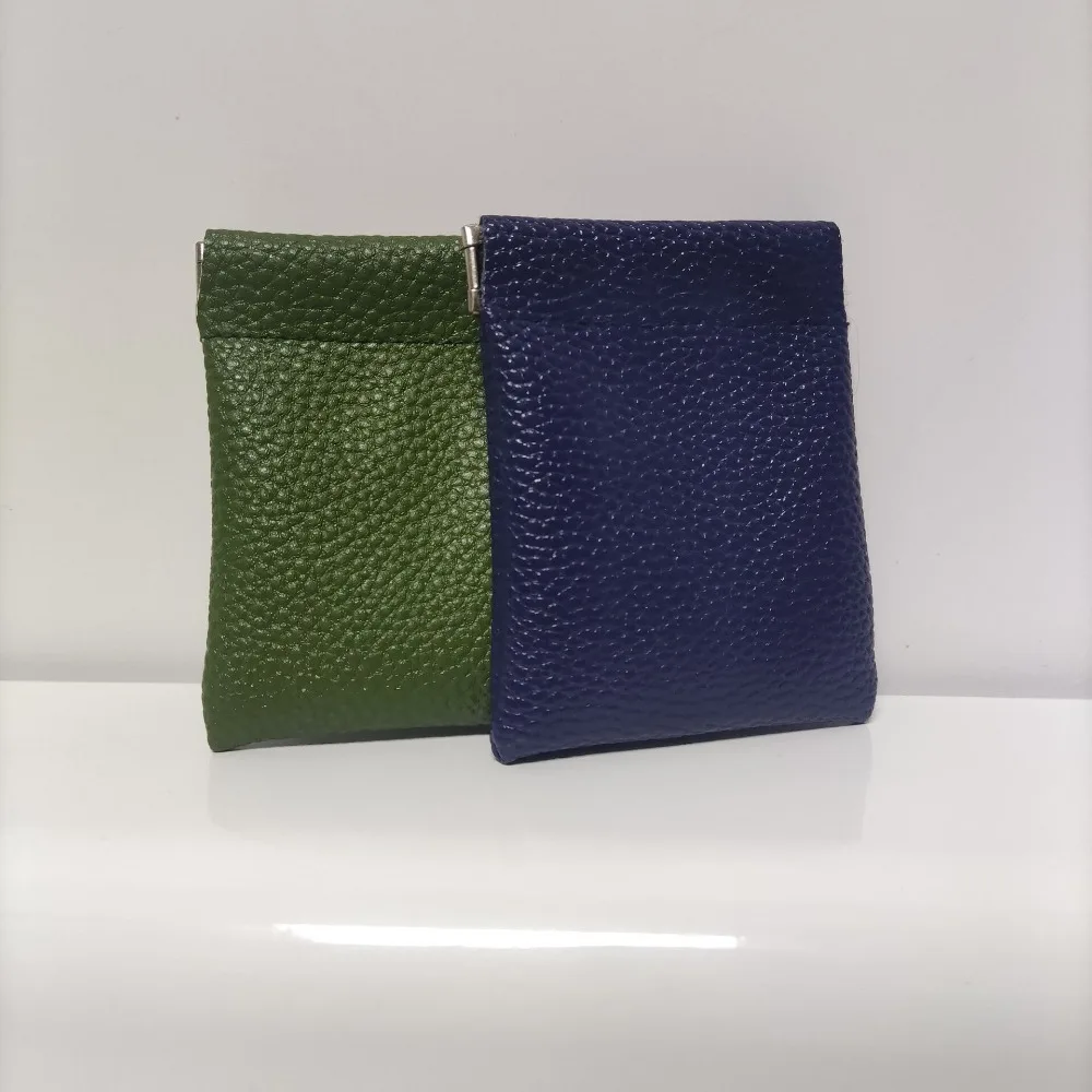 New PU Leather Shrapnel Bag Portable Mini Coin Purse Solid Color Cash Wallet Women Men