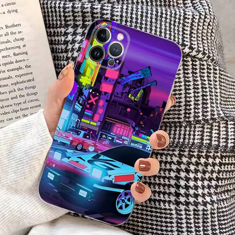 Japan JDM Car AE86 Vaporwave Phone Case Silicone Soft for iphone 14 13 12 11 Pro Mini XS MAX 8 7 6 Plus X XS XR Cover