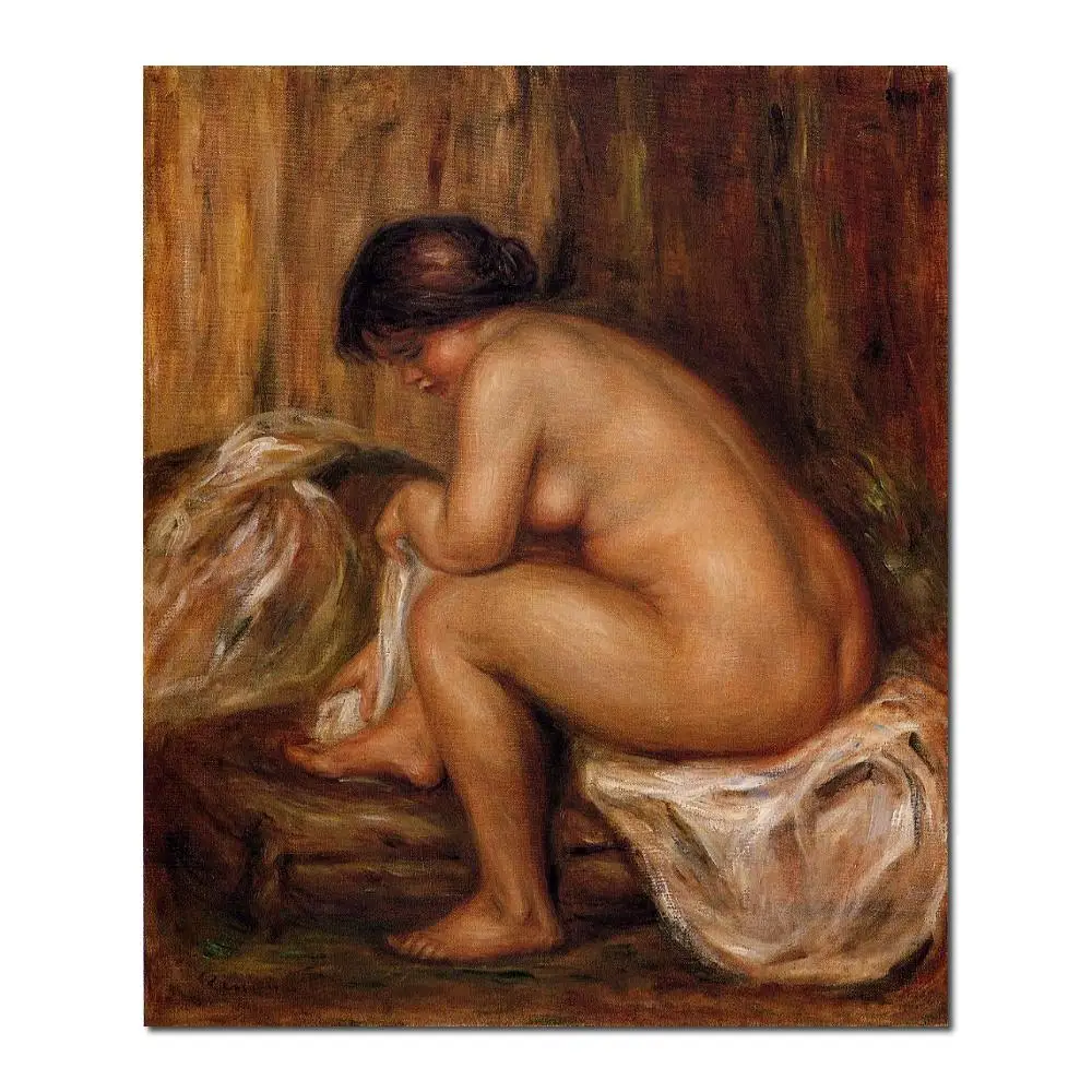 

art painting oil Impressionist After Bathing Pierre Auguste Renoir paintings Handmade High quality