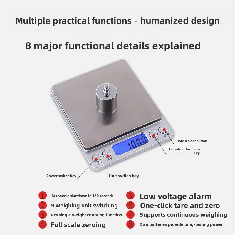 Digital weighing scale balance small size 100mm compact size jewelry scale Gemstone jade cultural relics 0.01g mini tiny carry