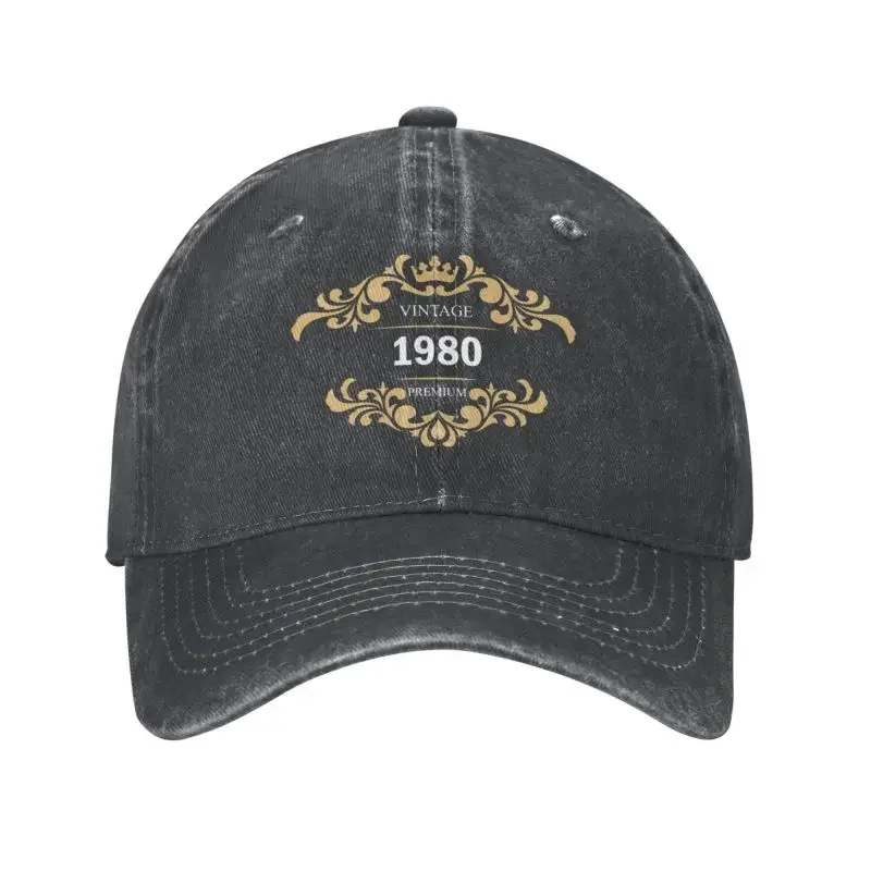 Classic Unisex Cotton 1980 Birthday Vintage King Baseball Cap Adult Adjustable Dad Hat for Men Women Sports