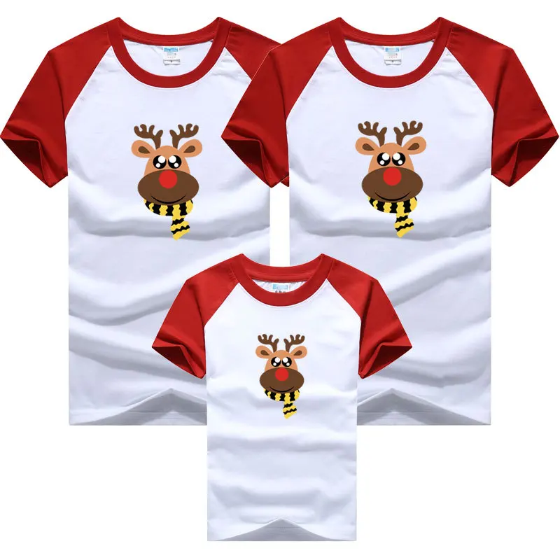 Christmas Family Matching Clothes Mom Dad Son Daughter T-shirts Kids Couple Tees