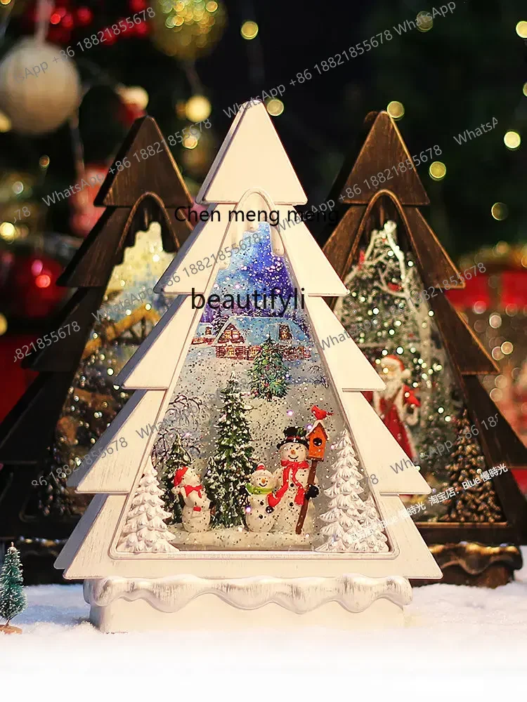 cn8350 LHY Christmas Snowflake Crystal Ball Music Box Birthday Gift Girls Music Box Tree Ornament Gift