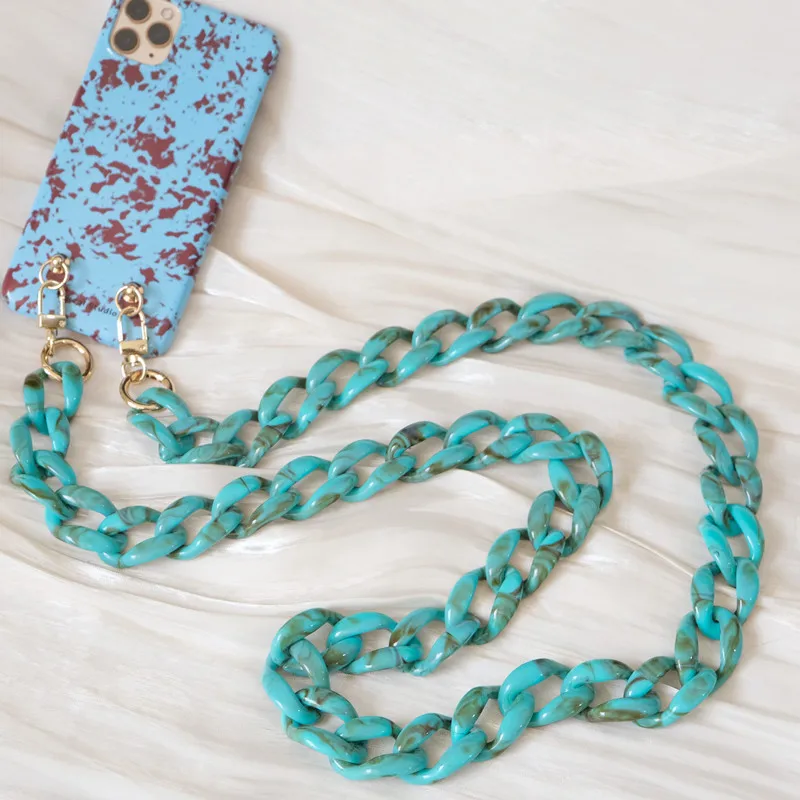 

New Accessory Detachable Phone Chain Beige Crossbody Resin Luxury Strap Phone Case Chains Acrylic Shoulder Lanyard Hanging Chain