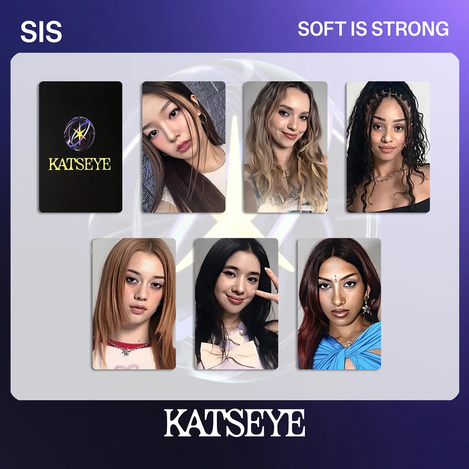Kpop katseye 6 pçs/set lista de cartões fotográficos sophia