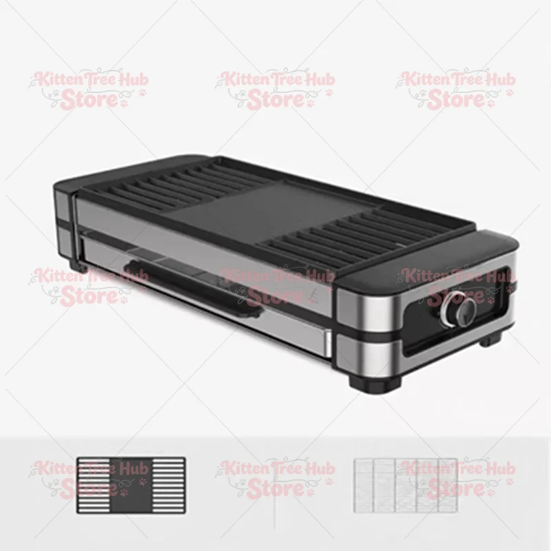 Electric Smokeless Indoor Grill, Healthy Non-Stick BBQ Grill for Kebabs & Steak, Household Kitchen Appliance