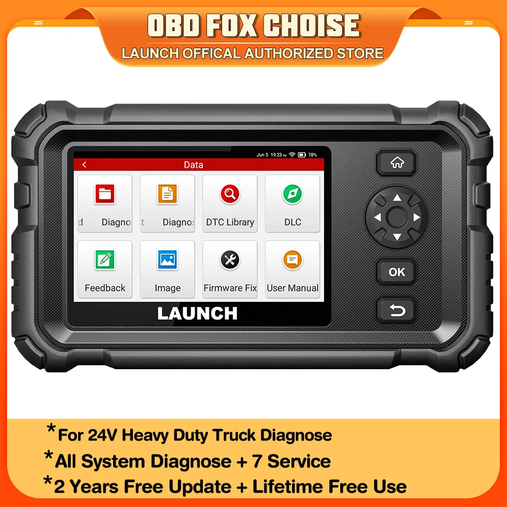 

LAUNCH CRP129 HD Elite 24V Heavy Duty Truck All Systems Diagnostic Tools 7 Service Oil Speed Limit Injector DPF OBD2 Scanner