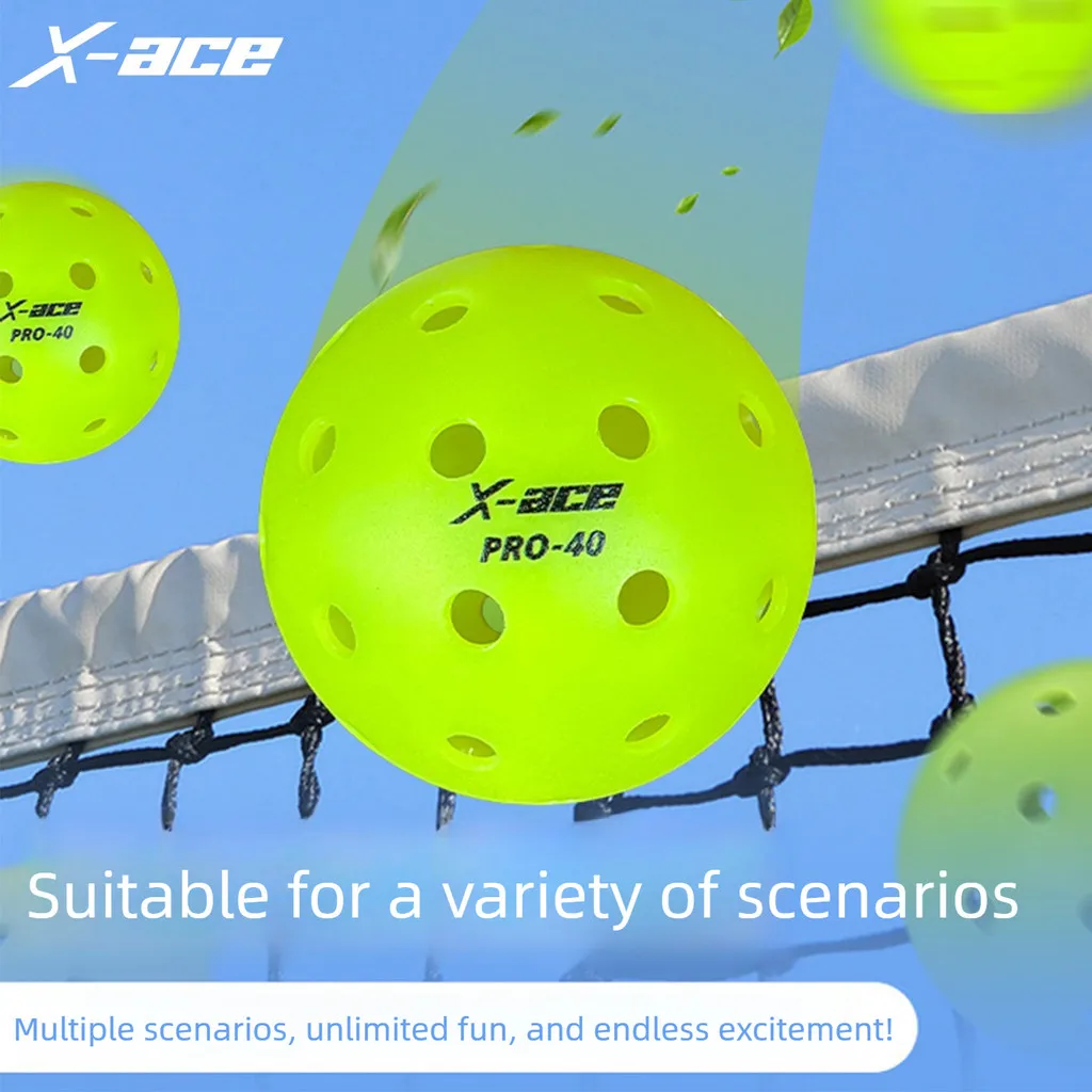 X-ace Rotomolded Pro 40 Pickleballs,Green High-Visibility Professional Competition Training Pickleballs,Durable and Long-Lasting