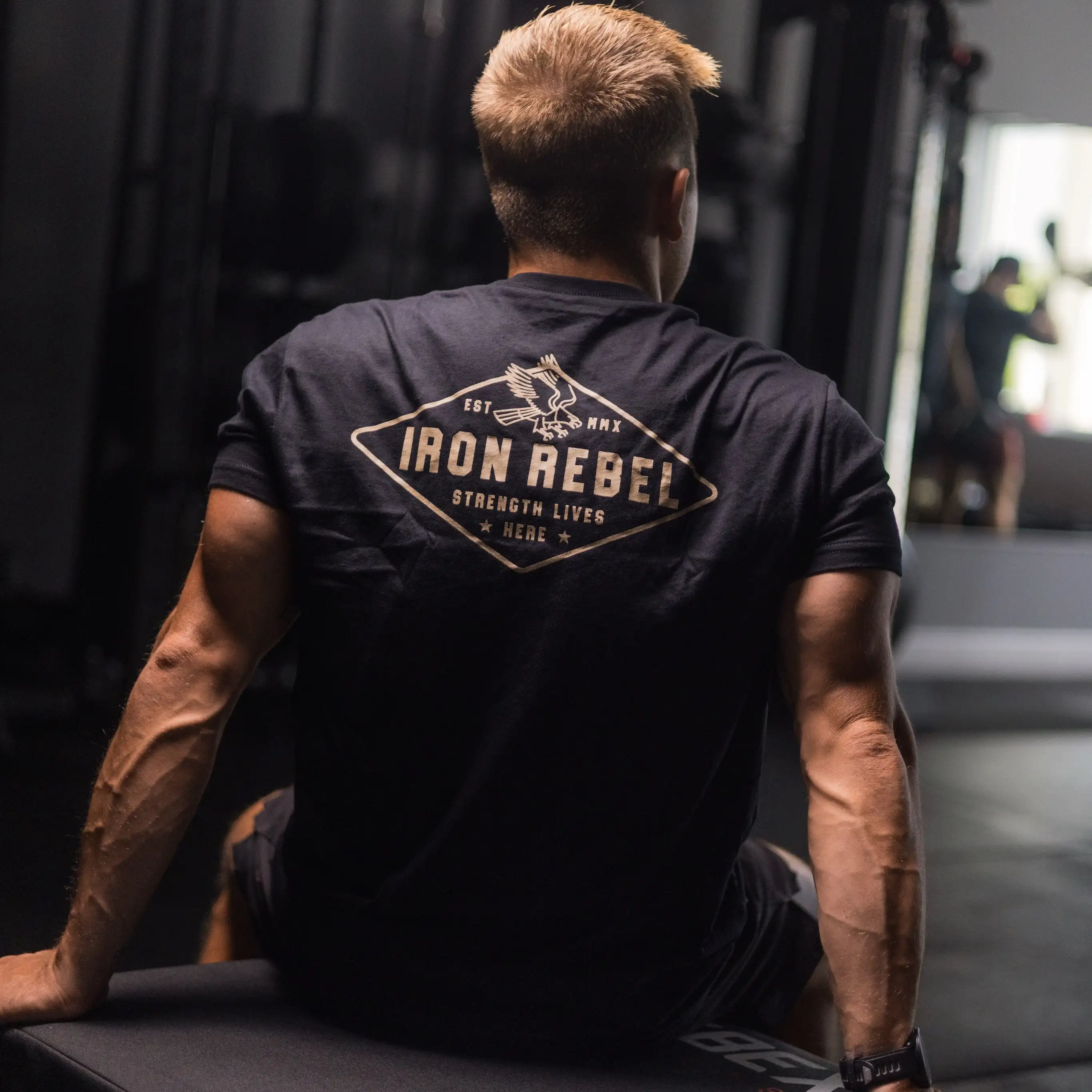 Eagle Tee (Black) Premium Fitted Gym T-Shirt _ Perfect for Bodybuilders & Powerlifters