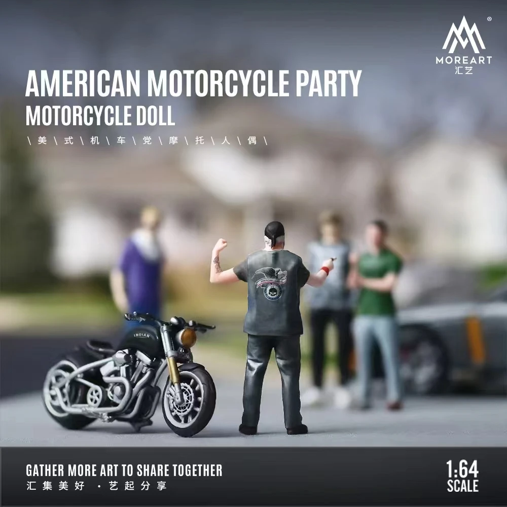 MoreArt 1:64 American Motorcycle Party Man Resin Figure Set