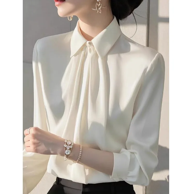 

Sli White irt Beautiful Feel Outlet Store Exclusive Ele Faionable Design French Sle Slim Fit Long Sve