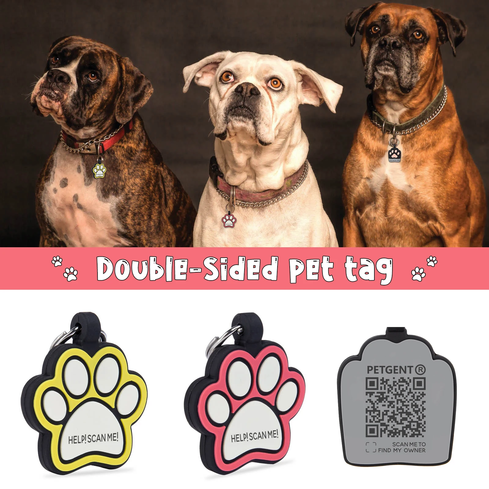 Personalized QR Code Dog Cat Tags ngraved Cat Dog Puppy Pet ID Name Collar Tag Pendant Pet Accessories