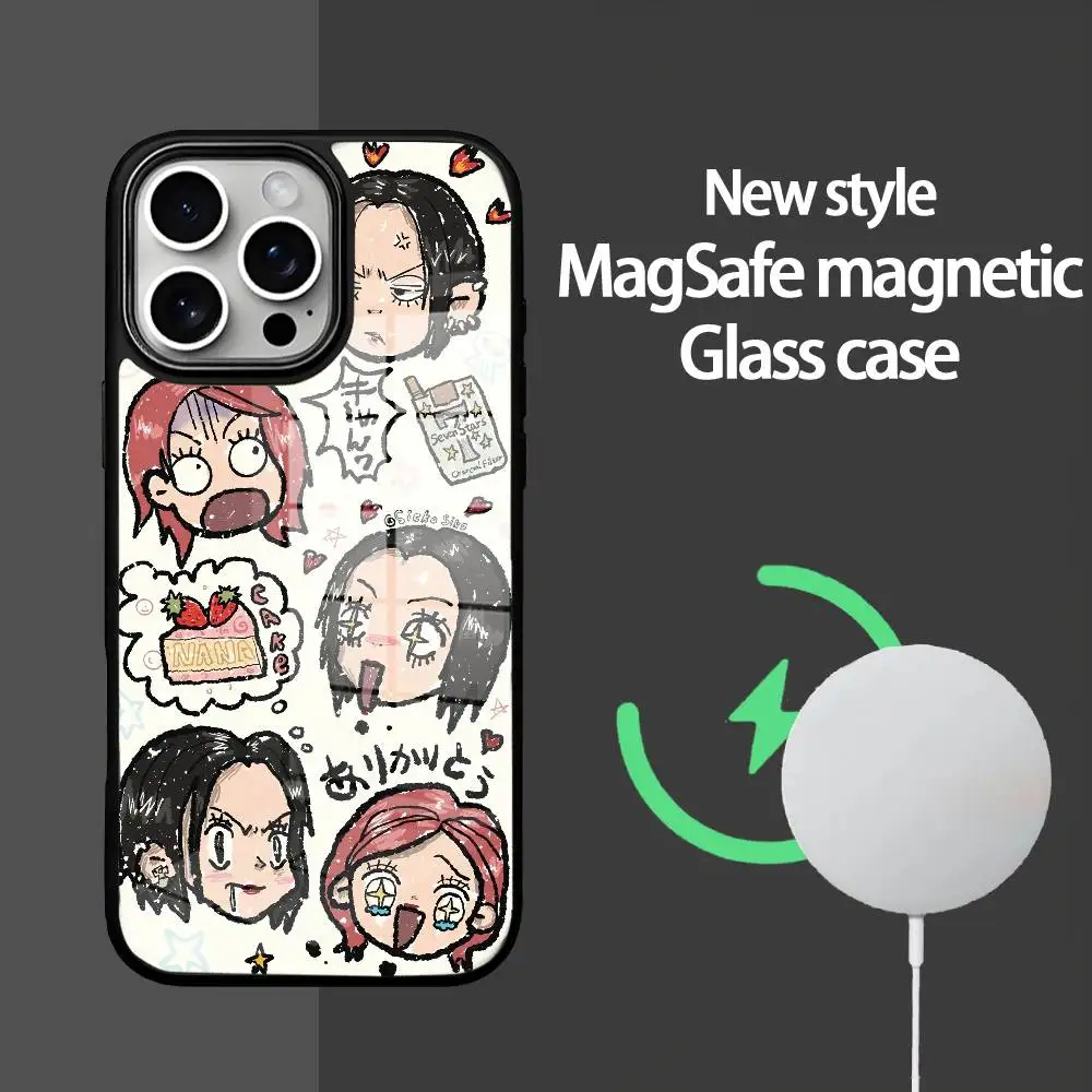 

Anime Nana Osaki Phone Case For IPhone 16 15 14 13 12 11 Pro Max Plus Mini Magsafe Mirror Wireless Magnetic Cover