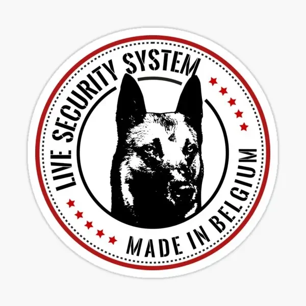 12cm LIVE SECURITY SYSTEM MADE IN BELGIUM Belgian Malinois Wall Pet Dog Cool and Creative PVC Custom Stickers on Motorcycle Car