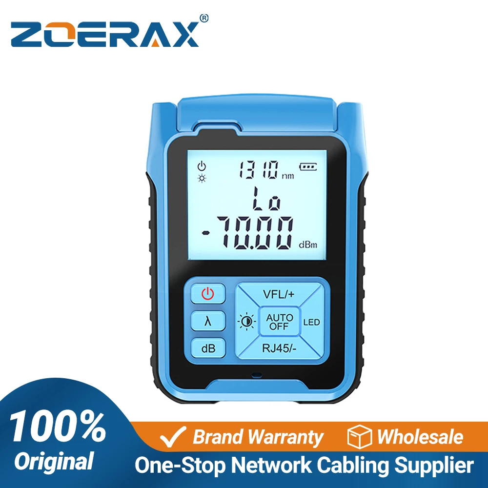 ZoeRax Portable Optical Fiber Power Meter with RJ45 Network Tester Visual Fault Locator VFL OPM  Fiber Optic Cable Tester