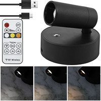 Wireless LED Spotlight Mini LED Spot Lights with Remote Jewelry Store Counter Exhibition Light Adjustable Brightness Home Decor