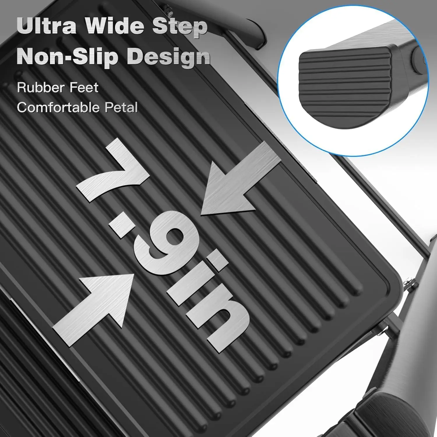 2 Step Folding Ladder Stool Heavy Duty Steel Portable Display Stand Wide Pedal Lightweight Multifunctional Non-Slip Steps